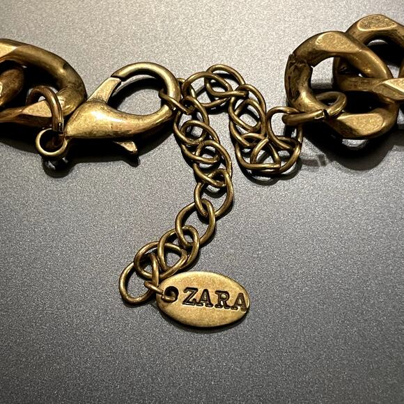 Zara Beaded Gold Tone Statement Necklace - Picture 7 of 8